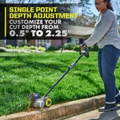 RYOBI RY40780 40V HP Brushless Stick Lawn Edger with 4.0 Ah Battery and Charger