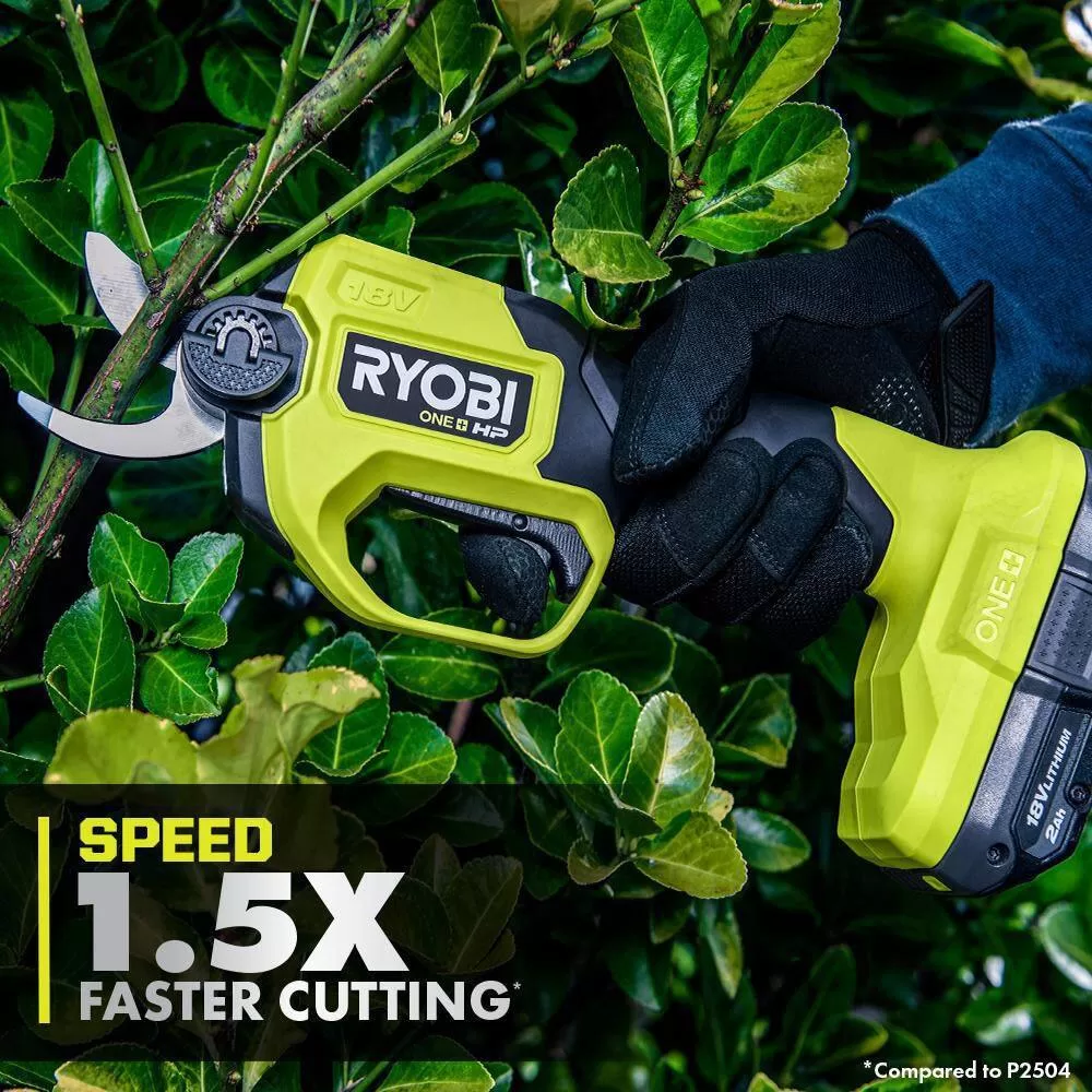 RYOBI P2680-PNR ONE+ HP 18V Brushless 22 in. Cordless Battery Hedge Trimmer & Brushless Cordless Pruner w/ 2.0 Ah Battery & Charger