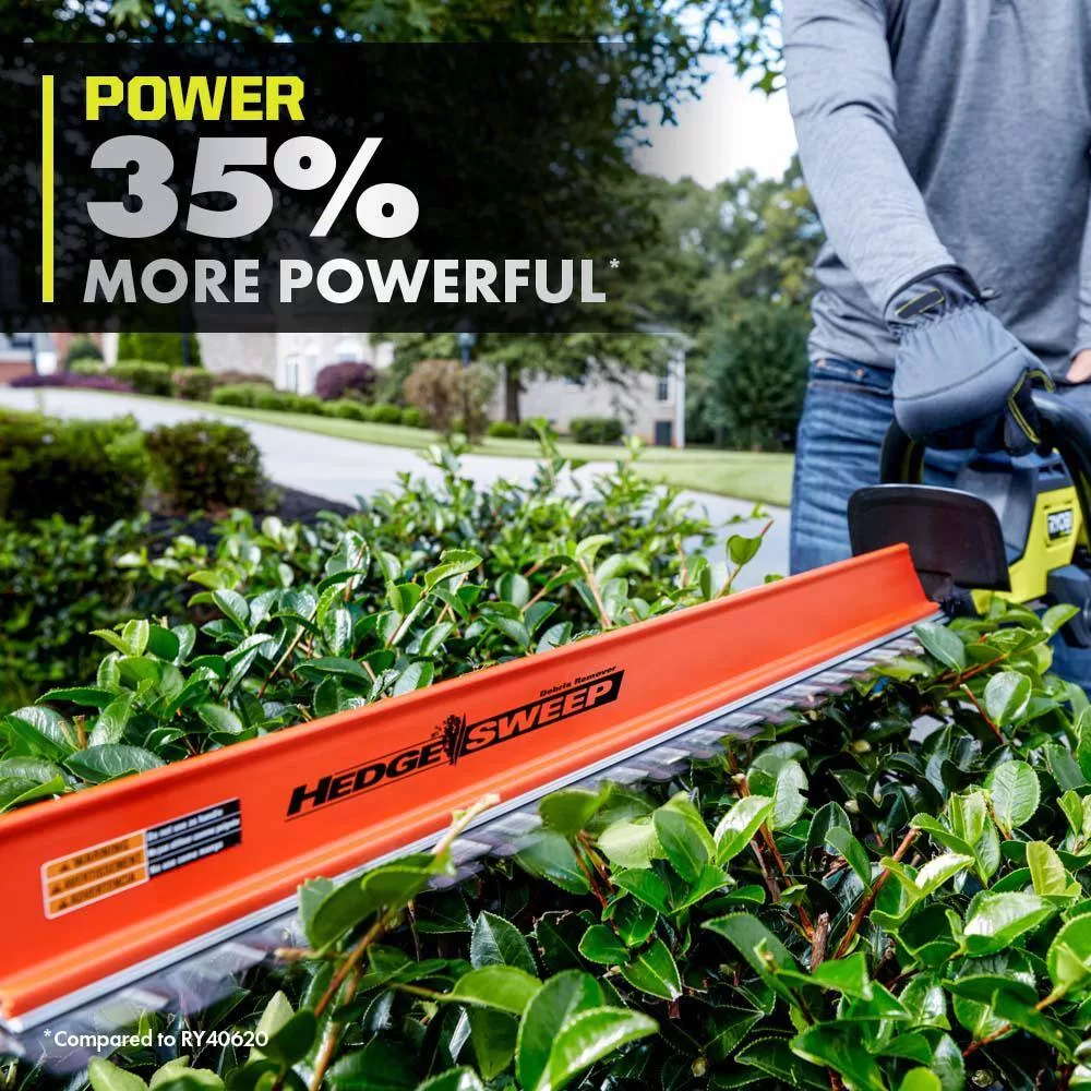 RYOBI RY404130-HDG2 40V HP Whisper Series 155 MPH 600 CFM Cordless Leaf Blower and 26 in. Hedge Trimmer with (2) Batteries and (2) Chargers