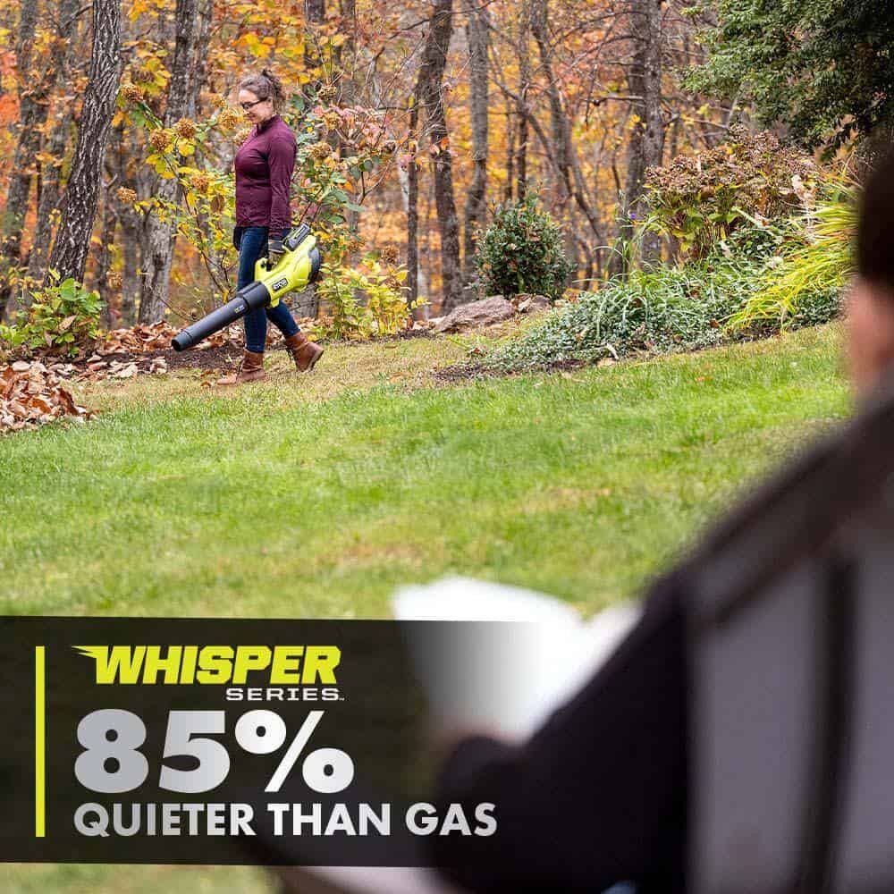 RYOBI RY404130-HDG2 40V HP Whisper Series 155 MPH 600 CFM Cordless Leaf Blower and 26 in. Hedge Trimmer with (2) Batteries and (2) Chargers