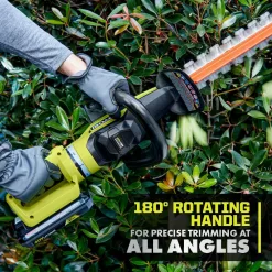 RYOBI RY404130-HDG2 40V HP Whisper Series 155 MPH 600 CFM Cordless Leaf Blower and 26 in. Hedge Trimmer with (2) Batteries and (2) Chargers
