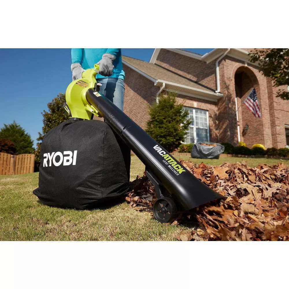 RYOBI 40V HP Brushless Whisper Series 155 MPH 600 CFM Cordless Blower & Leaf Vacuum/Mulcher with 4.0 Ah Battery and Charger