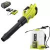 RYOBI RY404130-SPR 40V HP Whisper Series 155 MPH 600 CFM Cordless Leaf Blower and 4 Gal. Backpack Sprayer with 4.0 Ah Battery and Charger
