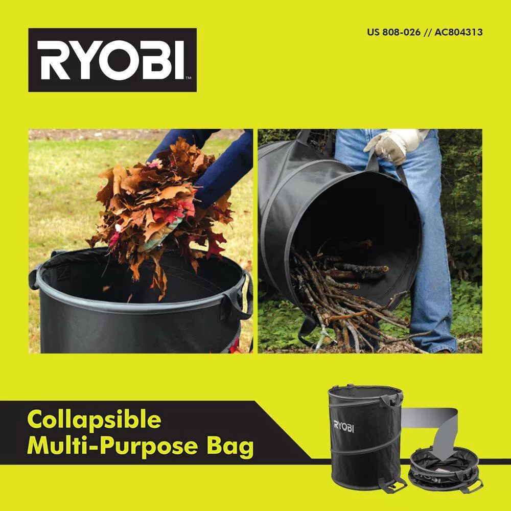 RYOBI RY404150-LB 40V HP Brushless 100 MPH 600 CFM Cordless Leaf Blower/Mulcher/Vacuum w/ Lawn & Leaf Bag, (2) 4.0 Ah Batteries & Charger