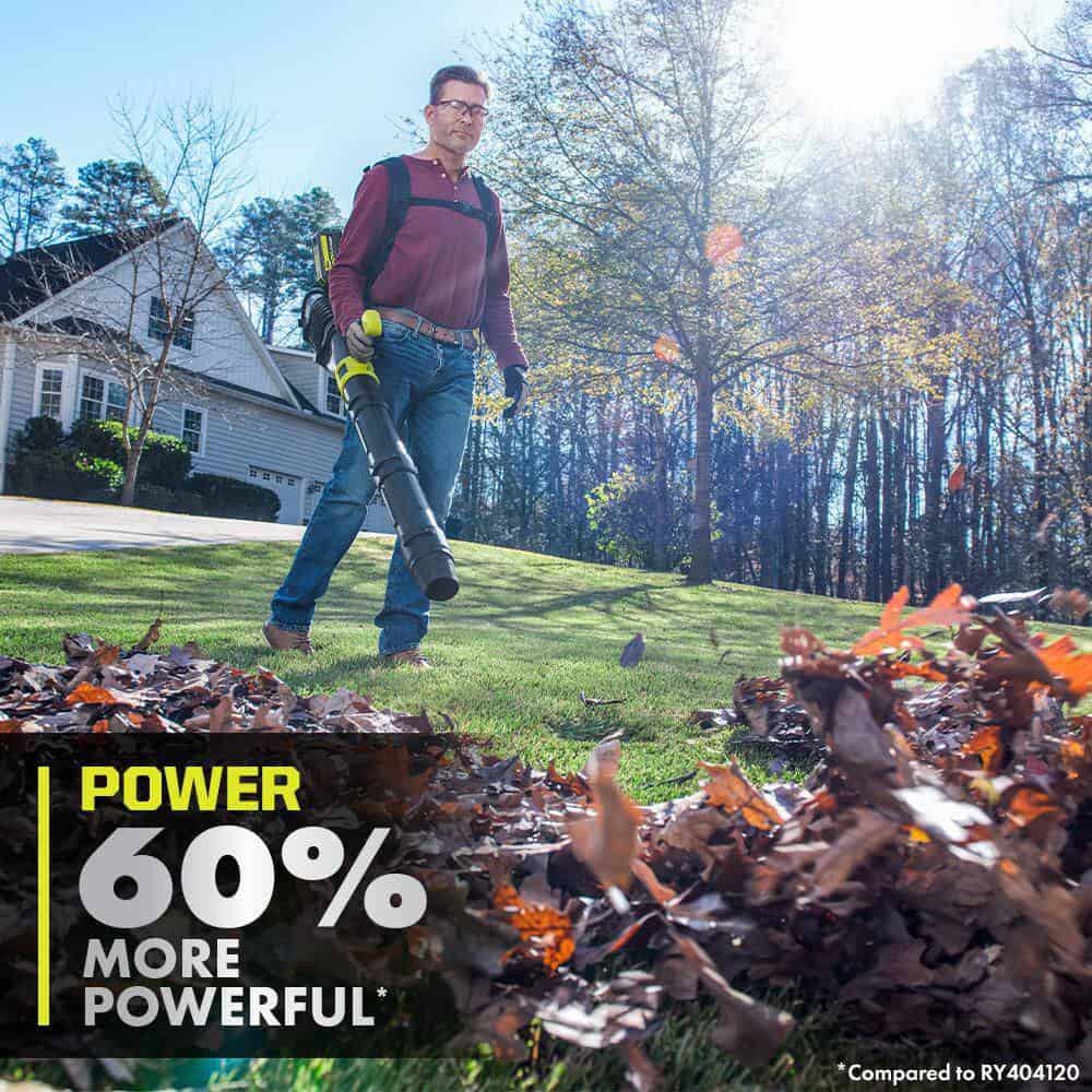 RYOBI RY404170-HDG 40V HP Brushless Whisper Series 165 MPH 730 CFM Backpack Blower & Hedge Trimmer w/ (2) 6.0 Ah Batteries & Charger