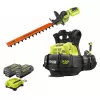 RYOBI RY404170-HDG 40V HP Brushless Whisper Series 165 MPH 730 CFM Backpack Blower & Hedge Trimmer w/ (2) 6.0 Ah Batteries & Charger