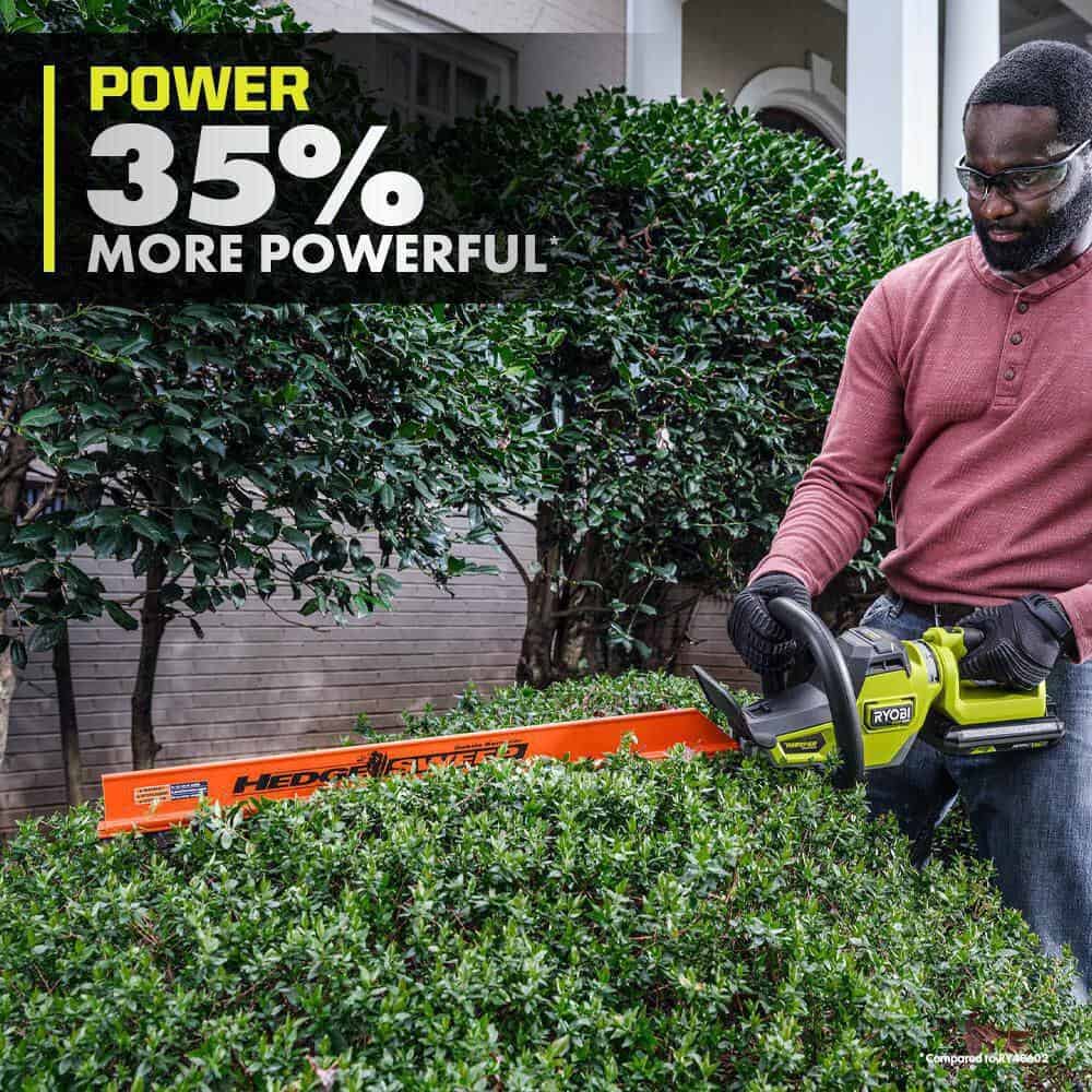 RYOBI RY404170-HDG 40V HP Brushless Whisper Series 165 MPH 730 CFM Backpack Blower & Hedge Trimmer w/ (2) 6.0 Ah Batteries & Charger
