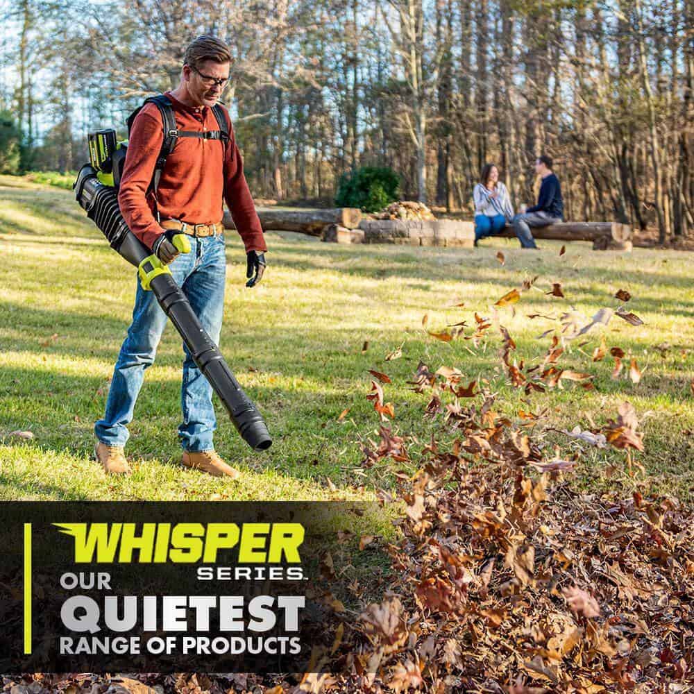 RYOBI RY404170-HDG 40V HP Brushless Whisper Series 165 MPH 730 CFM Backpack Blower & Hedge Trimmer w/ (2) 6.0 Ah Batteries & Charger