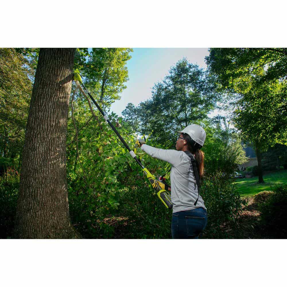 RYOBI 40V 10 in. Cordless Battery Pole Saw and 18 in. Cordless Battery Pole Hedge Trimmer with 2.0 Ah Battery and Charger