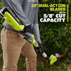 RYOBI 40V 10 in. Cordless Battery Pole Saw and 18 in. Cordless Battery Pole Hedge Trimmer with 2.0 Ah Battery and Charger