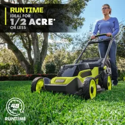 RYOBI 40V HP Brushless 20 in. Cordless Battery Walk Behind Push Mower & String Trimmer with (2) Batteries and Chargers