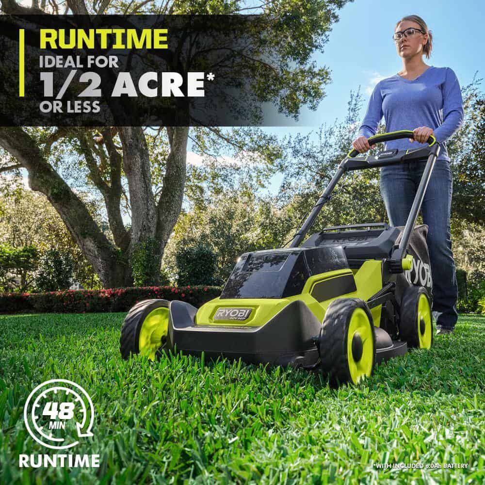 RYOBI 40V HP Brushless 20 in. Cordless Battery Walk Behind Push Mower & String Trimmer with (2) Batteries and Chargers