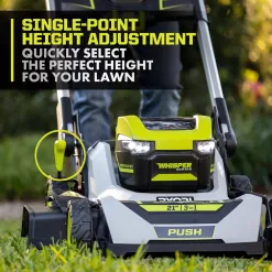 RYOBI 40-Volt HP Brushless 21 in. Whisper Series Cordless Walk-Behind Multi-Blade Push Mower - (2) 6.0 Ah Batteries & Charger