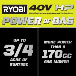 RYOBI 40-Volt HP Brushless 21 in. Whisper Series Cordless Walk-Behind Multi-Blade Push Mower - (2) 6.0 Ah Batteries & Charger