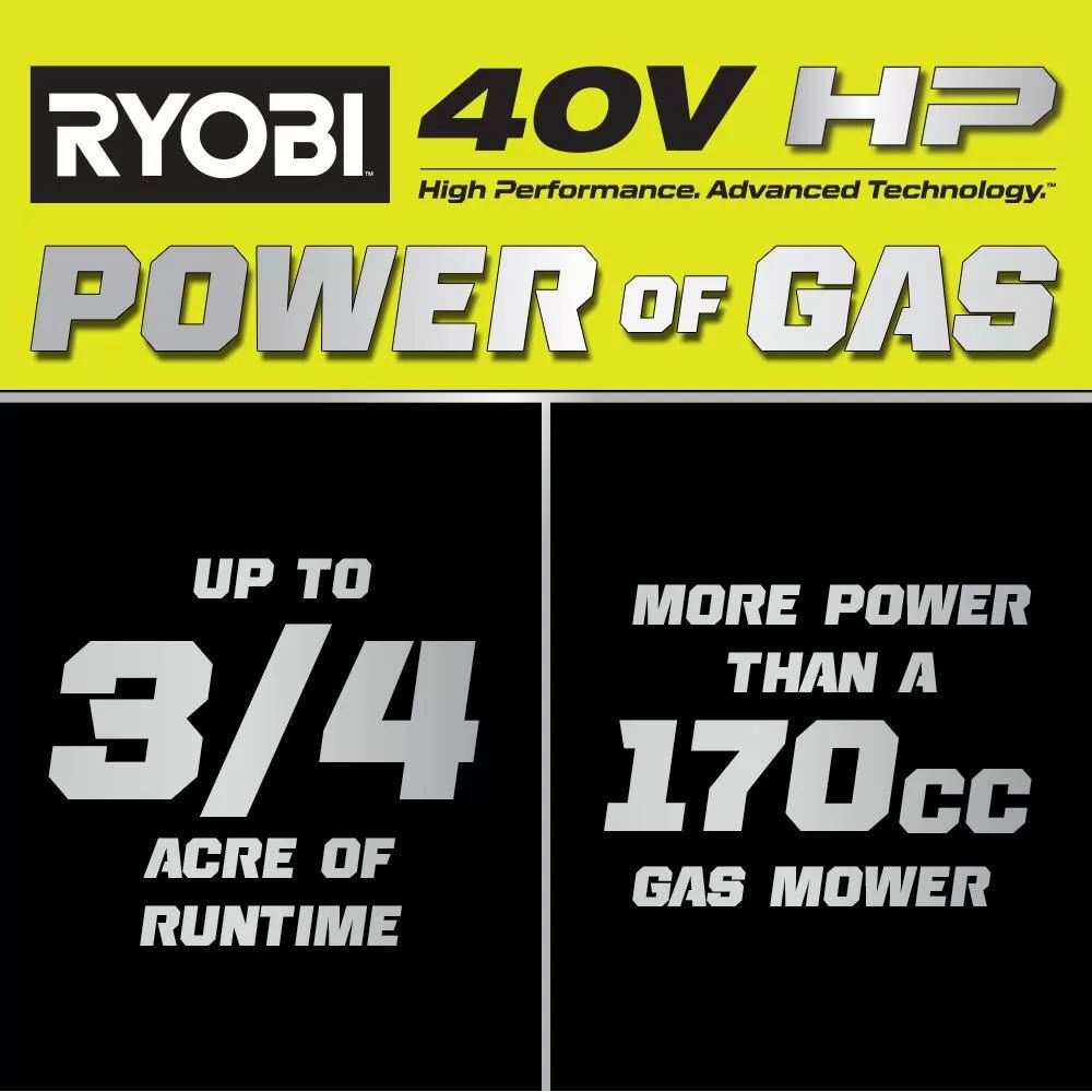 RYOBI 40V HP Brushless 21 in. Cordless Battery Walk Behind Multi-Blade Self-Propelled Mower - (2) 6.0 Ah Batteries & Charger