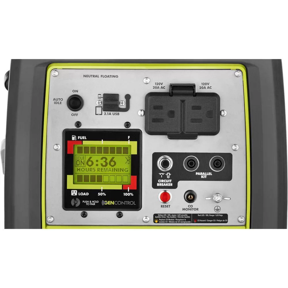 RYOBI 2,300-Watt Recoil Start Bluetooth Super Quiet Gasoline Powered Digital Inverter Generator with CO Shutdown Sensor
