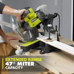 RYOBI15 Amp 12 in. Corded Sliding Compound Miter Saw with LED Cutline Indicator with Universal Miter Saw QUICKSTAND