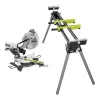 RYOBI15 Amp 12 in. Corded Sliding Compound Miter Saw with LED Cutline Indicator with Universal Miter Saw QUICKSTAND