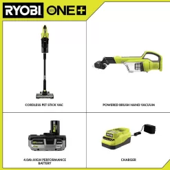 RYOBI PBLSV716K-PCL700B ONE+ HP 18V Brushless Cordless Pet Stick Vacuum Cleaner