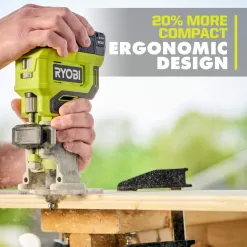 RYOBI ONE+ 18V Compact Router Kit with 2.0 Ah Battery, Charger, and 6.0 Ah HIGH PERFORMANCE Battery (2-Pack)