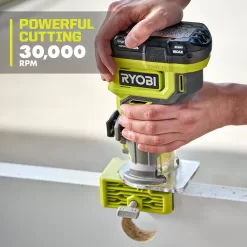 RYOBI ONE+ 18V Compact Router Kit with 2.0 Ah Battery, Charger, and 6.0 Ah HIGH PERFORMANCE Battery (2-Pack)