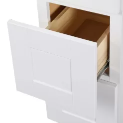 Hampton Bay Shaker 24 in. W x 24 in. D x 34.5 in. H Assembled Drawer Base Kitchen Cabinet in Satin White with Ball-Bearing Glides
