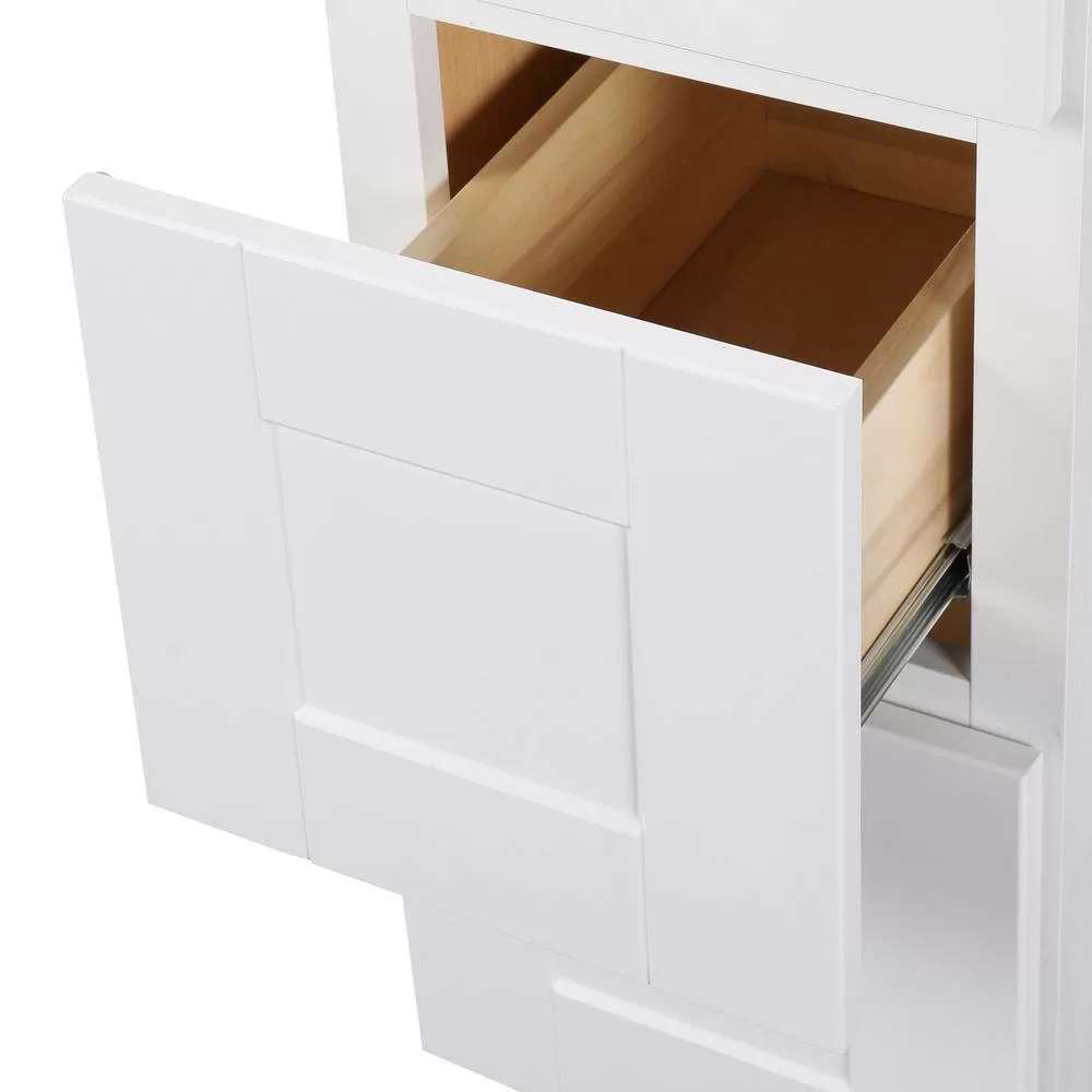 Hampton Bay Shaker 24 in. W x 24 in. D x 34.5 in. H Assembled Drawer Base Kitchen Cabinet in Satin White with Ball-Bearing Glides