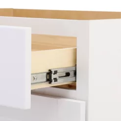 Hampton Bay Shaker 30 in. W x 24 in. D x 34.5 in. H Assembled Drawer Base Kitchen Cabinet in Satin White with Full Extension Glides