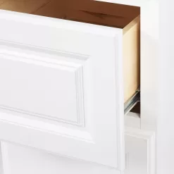 Hampton Bay Hampton 30 in. W x 24 in. D x 34.5 in. H Assembled Drawer Base Kitchen Cabinet in Satin White with Full Extension Glides