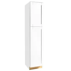 Hampton Bay KP1884-SSW Shaker 18 in. W x 24 in. D x 84 in. H Assembled Pantry Kitchen Cabinet in Satin White