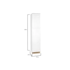 Hampton Bay KP1884-SW Hampton 18 in. W x 24 in. D x 84 in. H Assembled Pantry Kitchen Cabinet in Satin White