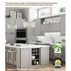 Hampton Bay Shaker 36 in. W x 24 in. D x 34.5 in. H Assembled Apron-Front Sink Base Kitchen Cabinet in Satin White