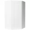 Hampton Bay Shaker 24 in. W x 12 in. D x 42 in. H Assembled Diagonal Corner Wall Kitchen Cabinet in Satin White