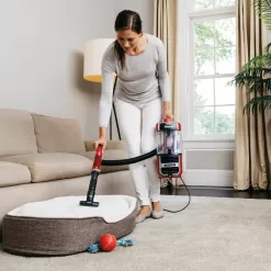 Shark ZU561 Navigator Lift-Away Lightweight Bagless Corded HEPA Filter Upright Vacuum with Self-Cleaning Brushroll in Red - ZU561