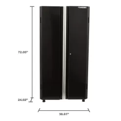 Husky G3624W-US Ready-to-Assemble 24-Gauge Steel Garage Gear Cabinet in Black (36.6 in. W x 72 in. H x 24 in. D