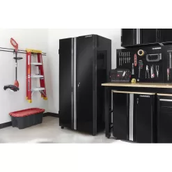 Husky G3624W-US Ready-to-Assemble 24-Gauge Steel Garage Gear Cabinet in Black (36.6 in. W x 72 in. H x 24 in. D