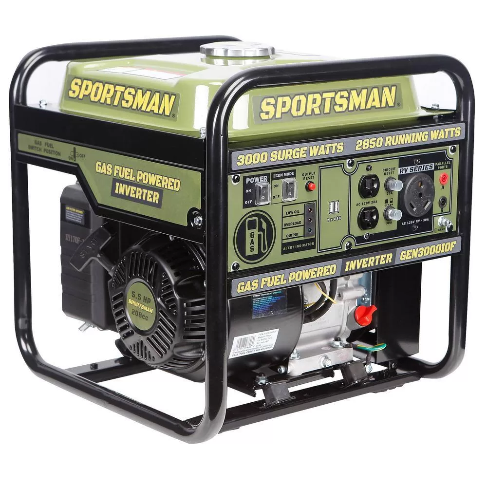 Sportsman 806687 3,000-Watt Open Frame Recoil Start Portable Gasoline Inverter Generator