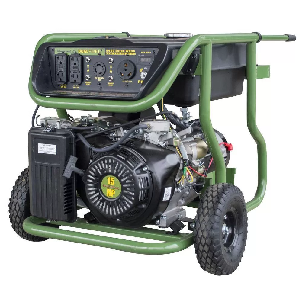 Sportsman 806595 9,000/8,000-Watt Dual Fuel Powered Electric Start Portable Generator