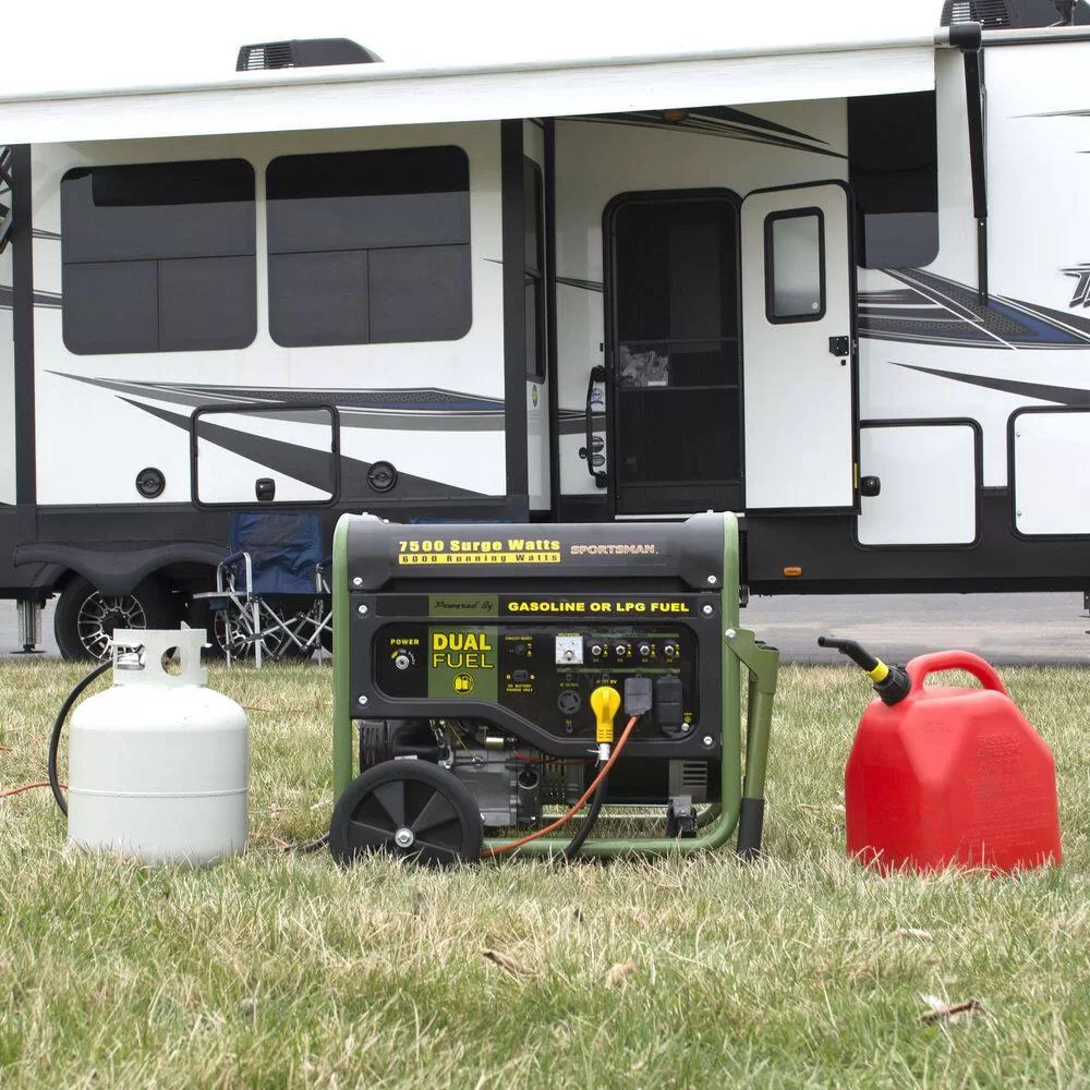 Sportsman 806601 7,500/6,000-Watt Dual Fuel Powered Portable Generator with Electric Start and Runs on LPG or Regular Gasoline