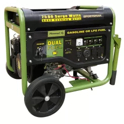 Sportsman 806601 7,500/6,000-Watt Dual Fuel Powered Portable Generator with Electric Start and Runs on LPG or Regular Gasoline