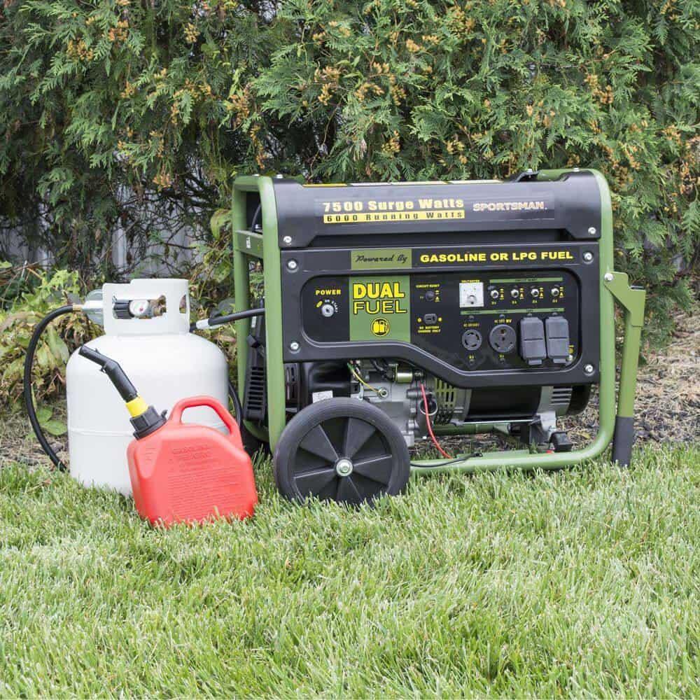 Sportsman 806601 7,500/6,000-Watt Dual Fuel Powered Portable Generator with Electric Start and Runs on LPG or Regular Gasoline