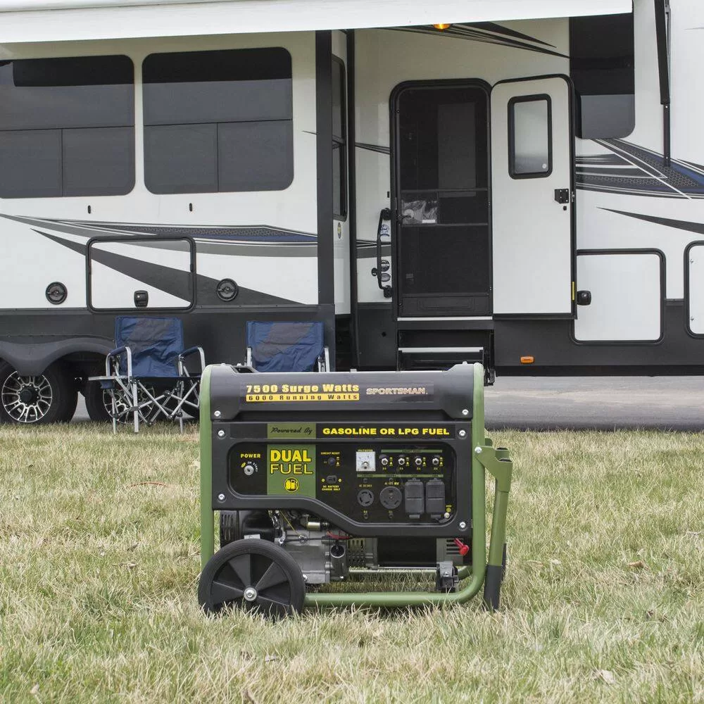 Sportsman 806601 7,500/6,000-Watt Dual Fuel Powered Portable Generator with Electric Start and Runs on LPG or Regular Gasoline