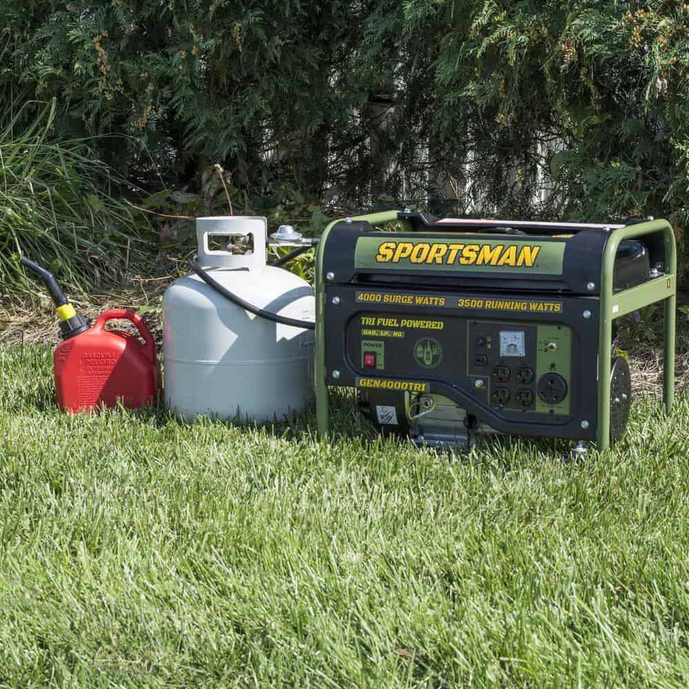 Sportsman 806663 4,000-Watt/3,500-Watt Recoil Start Tri Fuel Portable Generator, Runs on Natural Gas, Gasoline, or Propane