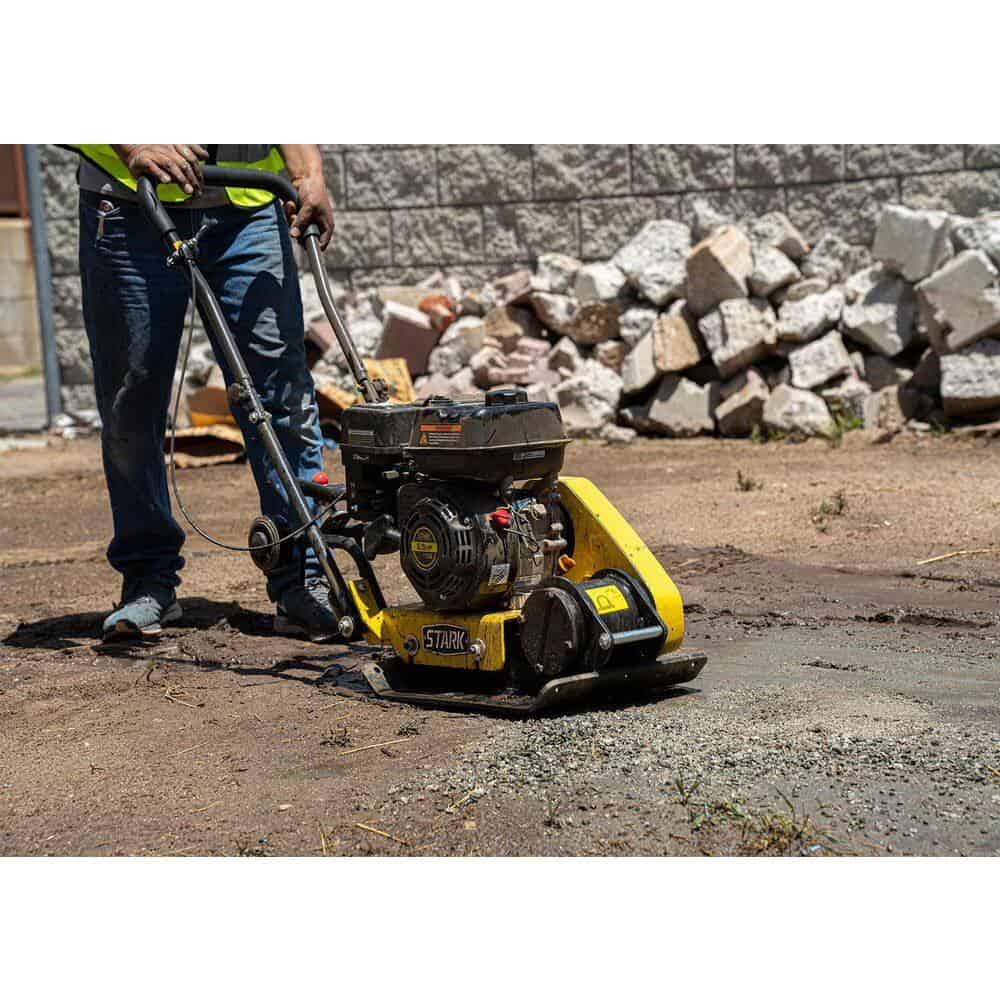 STARK USA KIT61003 196 CC 6.5 HP EPA Engine Walk Behind soil Dirt Vibratory Plate Compactor Rammer