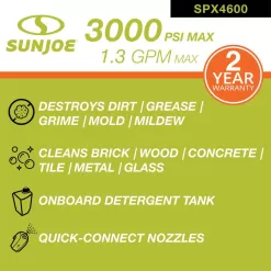 Sun Joe SPX4600 2300 PSI 1.1 GPM 14.5 Amp High Performance Cold Water Corded Electric Pressure Washer