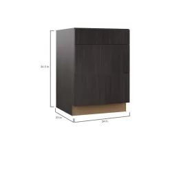 Hampton Bay B3D24-EDTH Designer Series Edgeley Assembled 24x34.5x23.75 in. Drawer Base Kitchen Cabinet in Thunder