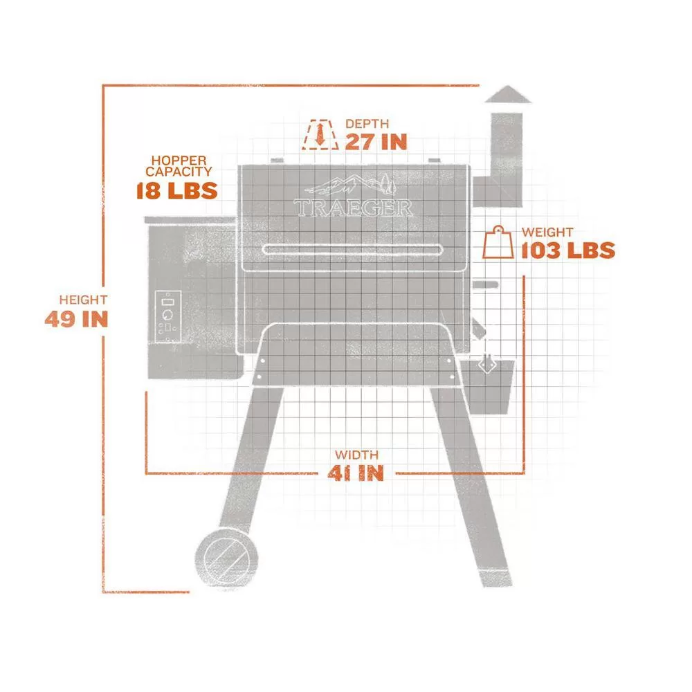 Traeger HD0041 Pro 22 Pellet Grill in Bronze with Cover