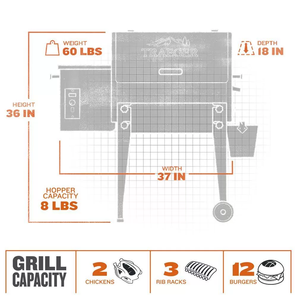 Traeger TFB30KLF Tailgater 20 Pellet Grill in Black