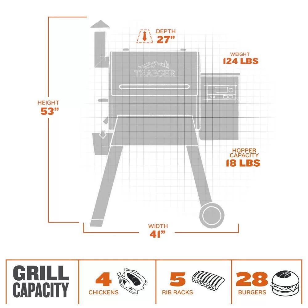 Traeger TFB57GLE Pro 575 Wifi Pellet Grill and Smoker in Black