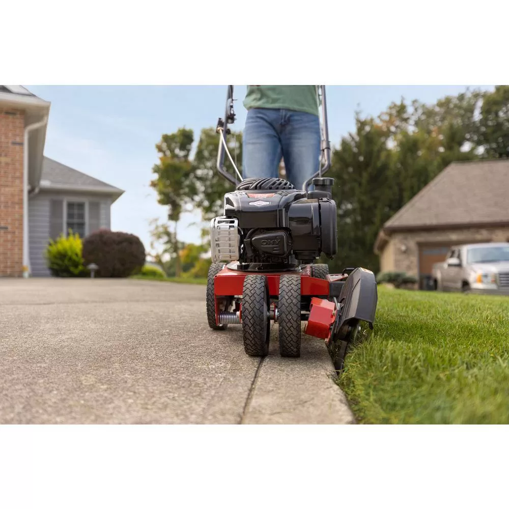 Troy-Bilt TBE550 9 in. Tri-Blade 140 cc Briggs and Stratton 4-Stroke Engine Gas Landscape Edger with Curb Wheel